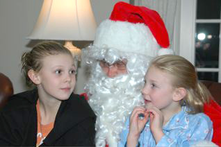 Carlson girls with Santa